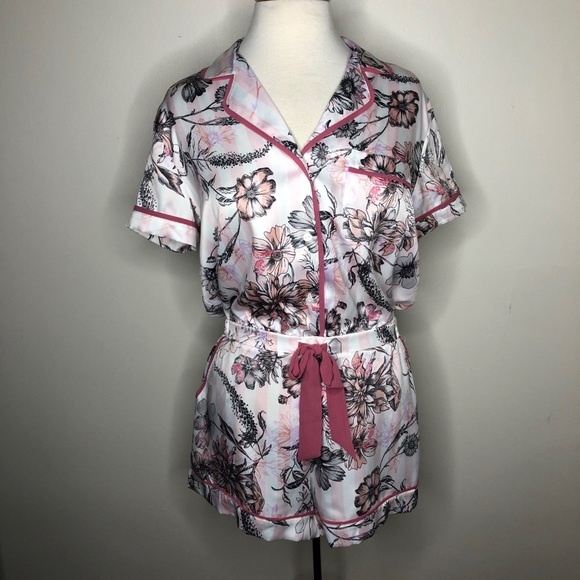 Victoria's Secret Other - NWT Victoria's Secret Satin Floral Pajama Romper